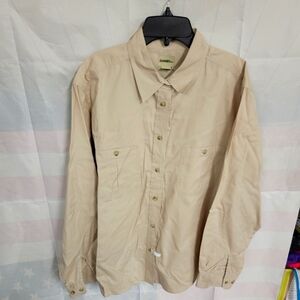 Gander Mountain Khaki Button Up Long Sleeve 1X